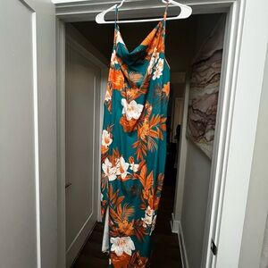 Floral satin dress